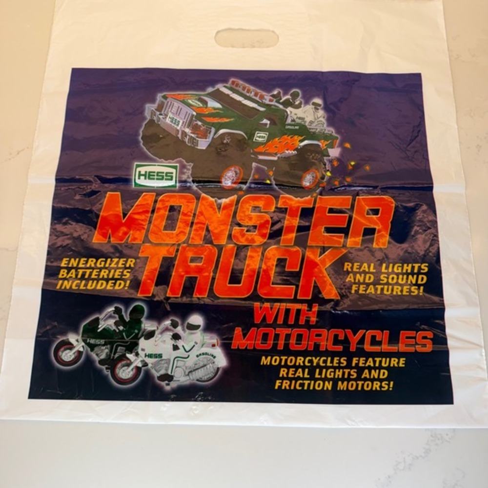 2007‎ Hess Monster Truck Motorcycles Plastic Shopping Bag
